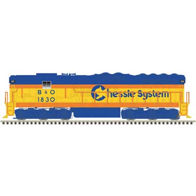 EMD SD7 - Standard DC -- Chessie System B&O 1830 (yellow, blue, vermillion)