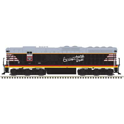 EMD SD7 - LokSound and DCC -- Chicago, Burlington & Quincy 322 (black, gray, Everywhere West Slogan)