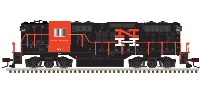 Atlas N EMD GP9 - Standard DC -- New Haven #1210 (black, orange, white)