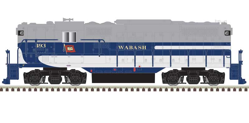 Atlas N EMD GP9 w/Torpedo Tubes - Standard DC -- Wabash #493 (blue, gray)