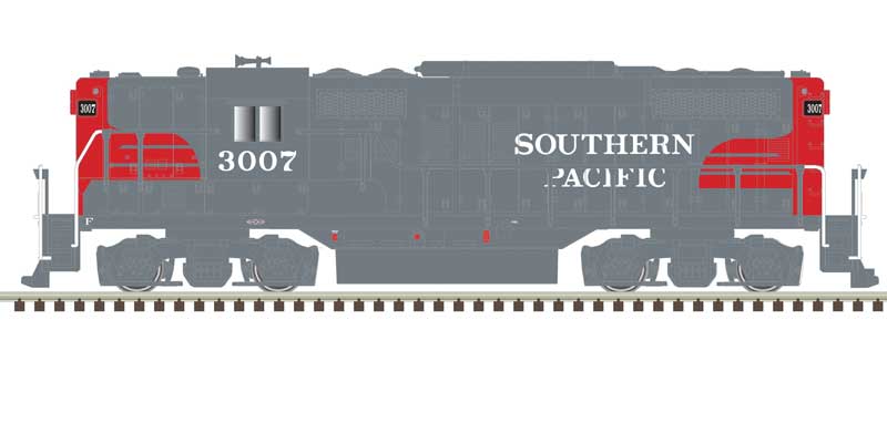 Atlas N EMD GP9 w/Torpedo Tubes - Standard DC -- Southern Pacific #3007 (gray, red)