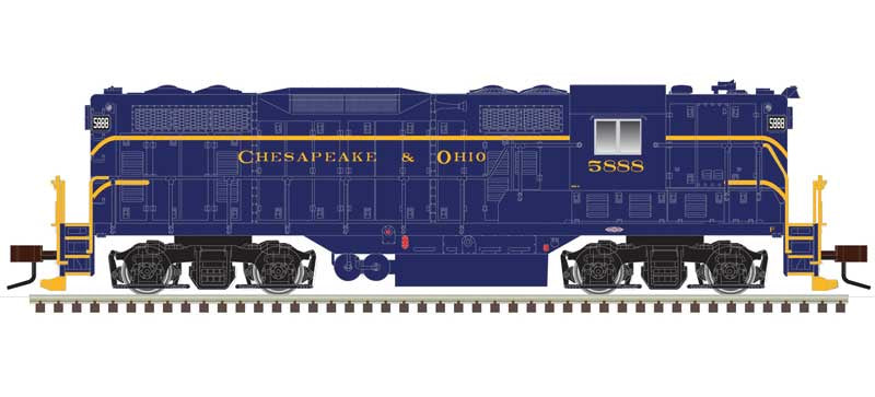 Atlas N EMD GP7 Phase II - LokSound & DCC -- Chesapeake & Ohio #5888 (blue, gold)