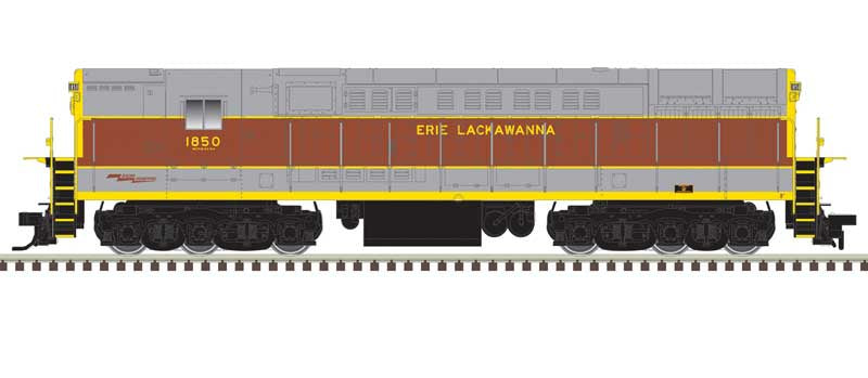 Atlas N FM H-24-66 Phase 1A Trainmaster - Standard DC -- Erie Lackawanna #1850 (gray, maroon, yellow roadname)