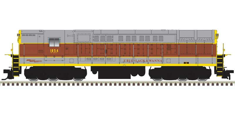 Atlas N FM H-24-66 Phase 1A Trainmaster - Standard DC -- Erie Lackawanna #1854 (gray, maroon, yellow, maroon roadname)