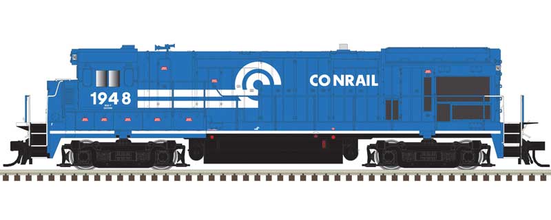 Atlas N GE B23-7 Low Nose, No Nose Headlight, Anticlimber, Ditch Lights - Standard D -- Conrail #1963 (Ditch Lights, blue, white, white Sill)