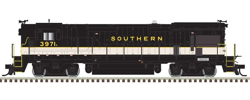 Atlas N GE B23-7 High Nose, No Anticlimber - Standard DC - Master(R) Silver -- Southern Railway #3975 (black, white)