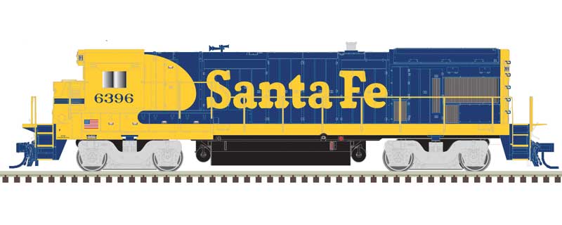 Atlas N GE B23-7 Low Nose w/Headlight, No Anticlimber - LokSound and DCC -- Santa Fe #6396 (Warbonnet, blue, yellow)