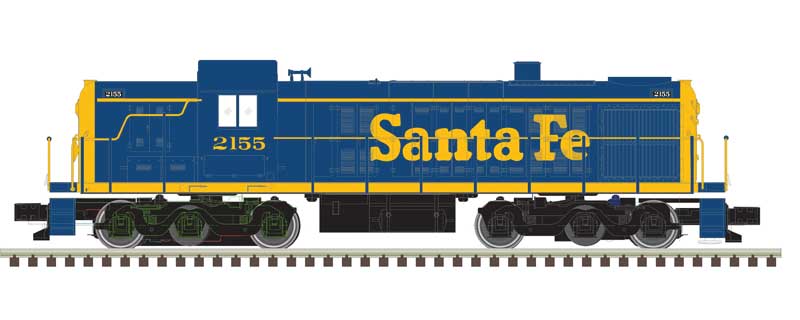 Atlas N Alco RSD4/5 - ESU LokSound & DCC - Classic Silver -- Santa Fe #2155 (blue, yellow)