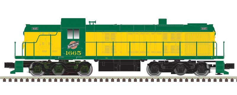 Atlas N Alco RSD4/5 - ESU LokSound & DCC - Classic Silver -- Chicago & North Western #1665 (yellow, green)