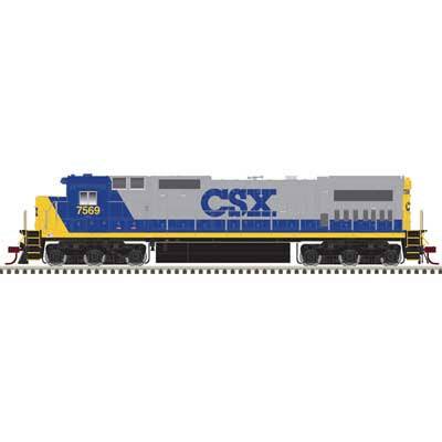 Atlas N GE Dash 8-40C - Front Ditch Lights - Standard DC - Master(R) -- CSX #7574 (YN2, gray, blue, yellow)