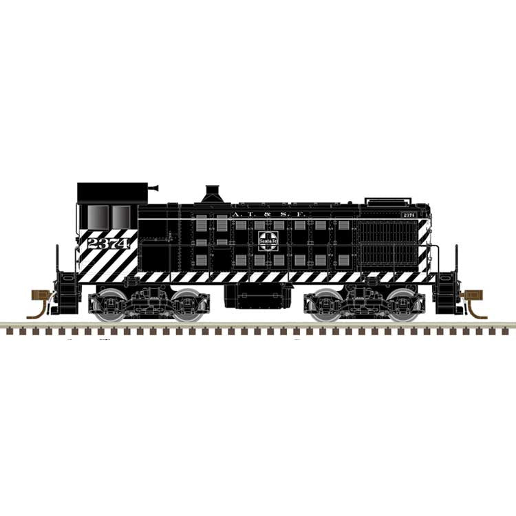 Atlas N Alco S2 - Standard DC - Master(R) -- Santa Fe (ATSF) #2374 (black, white, blue)