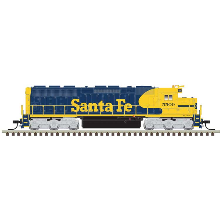 Atlas N EMD SD45 Low Nose - Sound and DCC - Master(R) Gold -- Santa Fe #5509 (Warbonnet, blue, yellow)