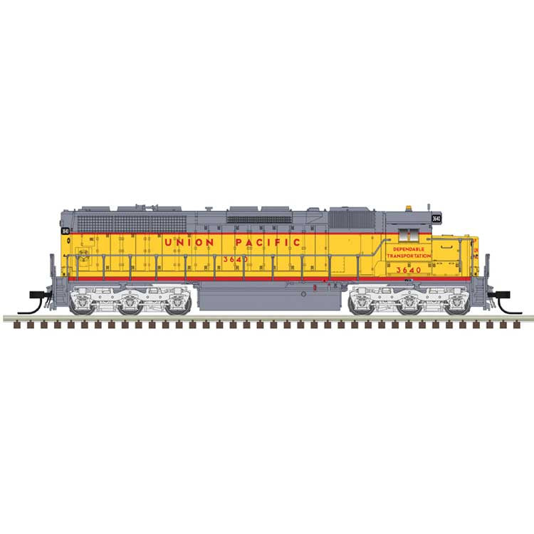 Atlas N EMD SD45 Low Nose - Standard DC - Master(R) Silver -- Union Pacific #3622 (Armour Yellow, gray, red)