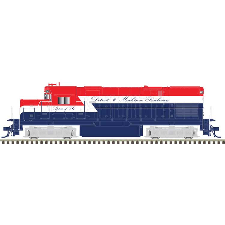 Alco C420 Low Nose - Standard DC - Master(R) Silver -- Detroit and Mackinac (D&M) #976 (Bicentennial, red, white, blue)