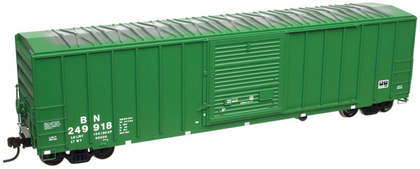 Atlas N FMC 5077 Single-Door Boxcar - Ready to Run -- Burlington Northern #249918 (Cascade Green, Reporting Marks Only)
