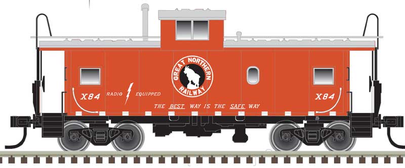 Atlas N Standard-Cupola Caboose - Ready to Run - Master(R) -- Great Northern X84 (red, white)