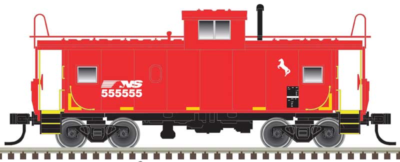 Atlas N Standard-Cupola Caboose - Ready to Run - Master(R) -- Norfolk Southern 555555 (red, white)