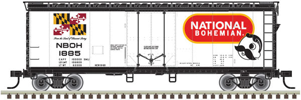 Atlas ATL50005662 40' Plug-Door Boxcar - Ready to Run -- National Bohemian 1890 (white, red, black, gold) - ATL50005662