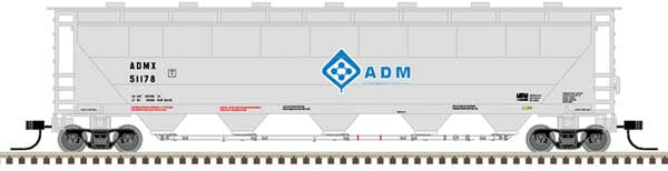 Atlas N Trinity PD5000 Covered Hopper - Ready to Run -- ADM #51224 (white, blue)