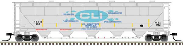Atlas N Trinity PD5000 Covered Hopper - Ready to Run -- CLI Industries FCSX #104 (gray, blue)