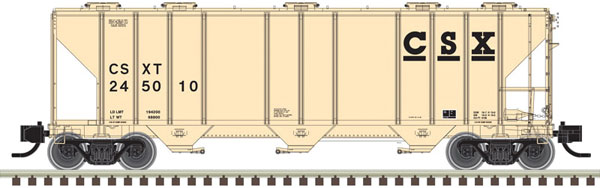Atlas N PS-4000 3-Bay Covered Hopper - Ready to Run - Master(R) -- CSX 245071 (tan, black)