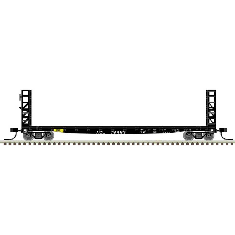 Atlas N GSI-GSC 48' Bulkhead Flatcar - Ready to Run - Master(R) -- Atlantic Coast Line 78483 (black, white)