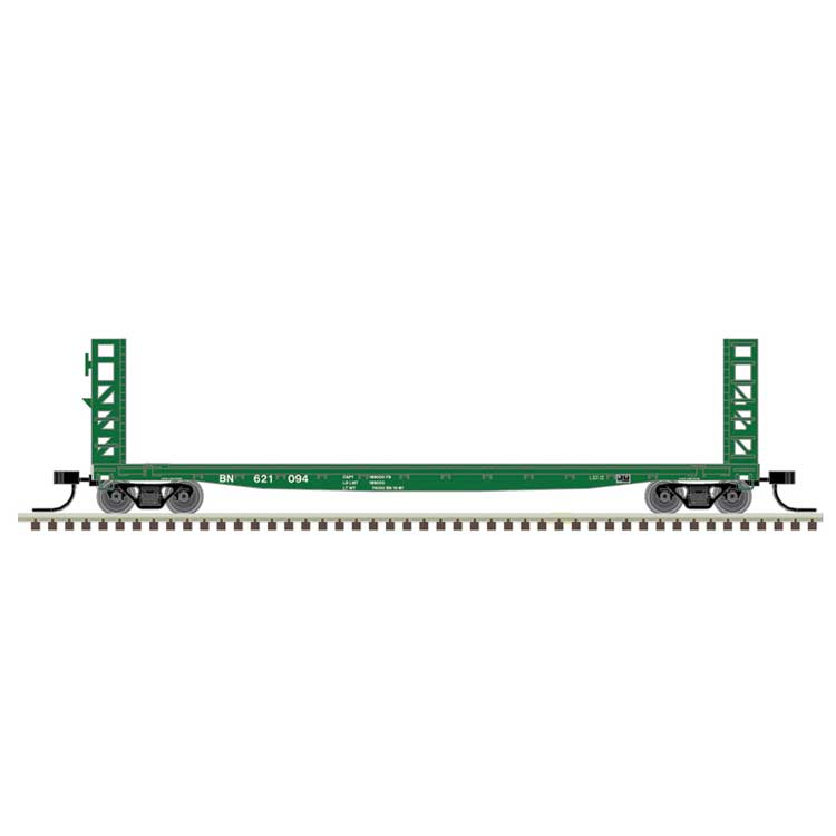 Atlas N GSI-GSC 48' Bulkhead Flatcar - Ready to Run - Master(R) -- Burlington Northern 621094 (Cascade Green, white)