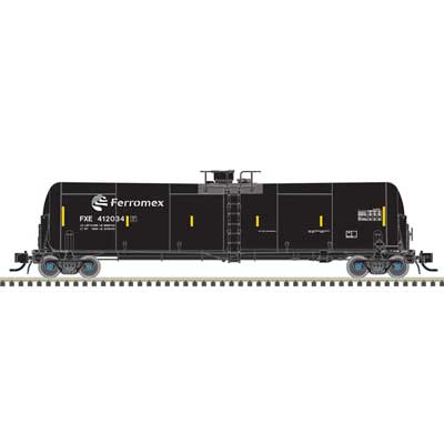 Atlas TrinityRail(R) 31,000-Gallon Crude Oil Tank Car - Ready to Run - Master(R) -- Ferromex 412003 (black, white, yellow Conspicuity Marks) - ATL50005828