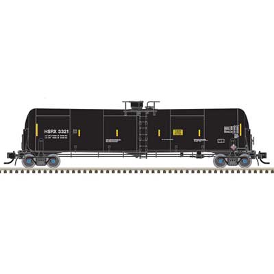 Atlas TrinityRail(R) 31,000-Gallon Crude Oil Tank Car - Ready to Run - Master(R) -- High Sierra Energy HSRX 3064 (black, white, yellow Conspicuity Marks) - ATL50005835