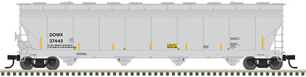 Atlas ACF 5701 Centerflow Plastics Hopper - Ready to Run - Master(R) -- Dow Chemical DOWX 37445 (2016 repaint, gray) - ATL50006010
