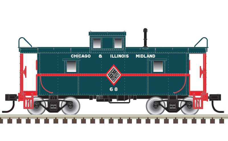 Atlas N C&O-Style Steel Center-Cupola Caboose - Ready to Run -- Chicago & Illinois Midland 70 (green, red)