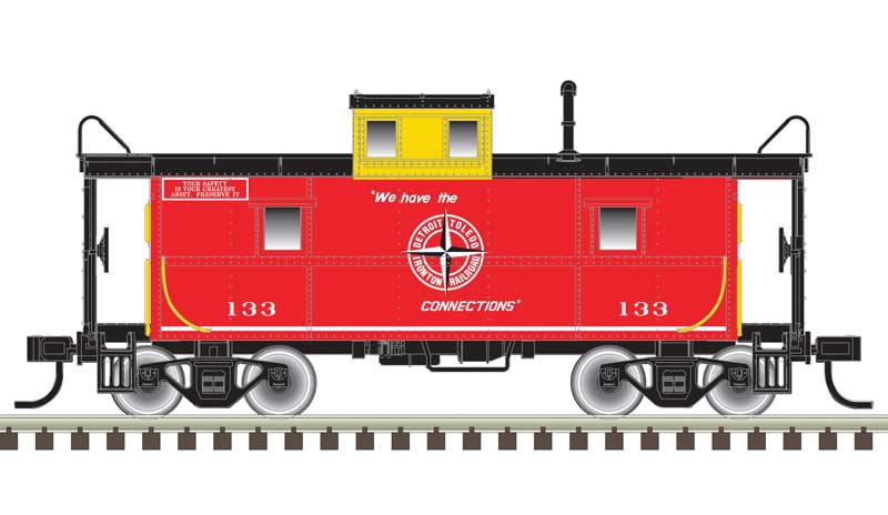 Atlas N C&O-Style Steel Center-Cupola Caboose - Ready to Run -- Detroit, Toledo & Ironton 130 (red, yellow)