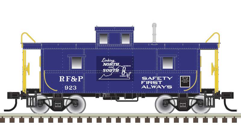 Atlas N C&O-Style Steel Center-Cupola Caboose - Ready to Run -- Richmond, Fredericksburg & Potomac 923 (blue, white)