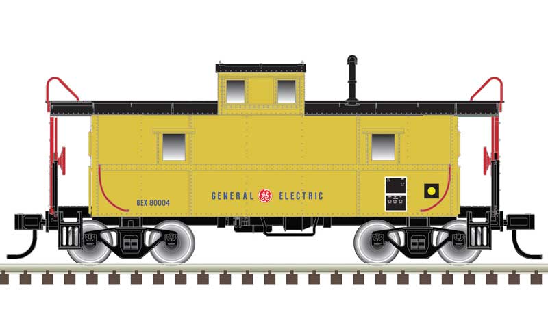 Atlas N C&O-Style Steel Center-Cupola Caboose - Ready to Run -- General Electric 80004 (yellow, blue)