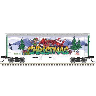 Atlas N TRAINMAN 40' PLUG DOOR BOX CAR CHRISTMAS - ATL50006043