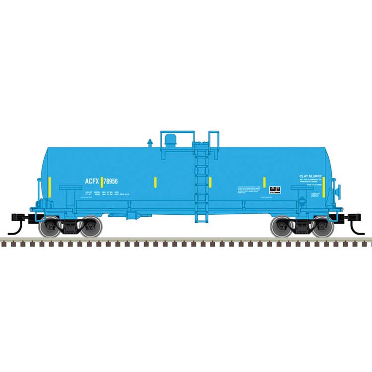 Atlas ACF 14,000-Gallon Kaolin Tank Car - Ready to Run -- ACFX 78920 (blue, white, yellow conspicuity marks) - ATL50006147
