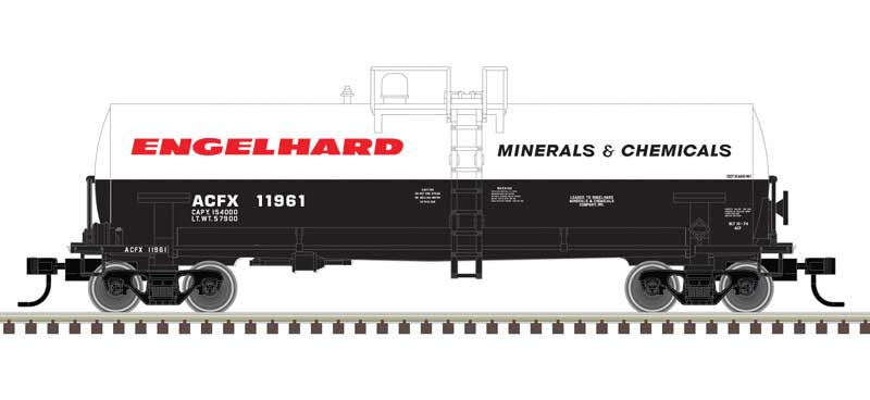 Atlas ACF 14,000-Gallon Kaolin Tank Car - Ready to Run -- Engelhard 11961 (white, red, black) - ATL50006157