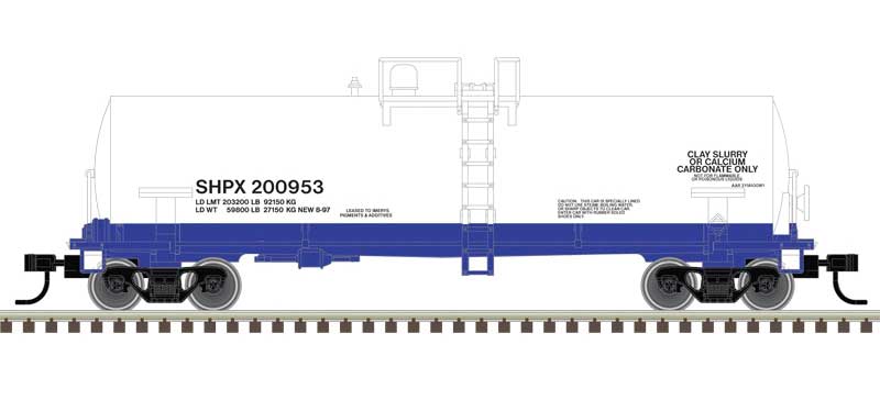 Atlas ACF 14,000-Gallon Kaolin Tank Car - Ready to Run -- SHPX 200953 (white, blue) - ATL50006158