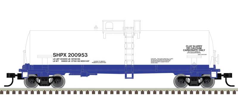 Atlas ACF 14,000-Gallon Kaolin Tank Car - Ready to Run -- SHPX 201026 (white, blue) - ATL50006160