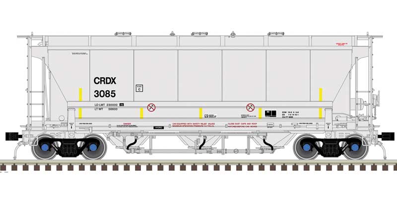 Atlas Trinity 3230 Pressure Differential PD Covered Hopper - Ready to Run Master Plu -- Chicago Freight Car CRDX #3089 (gray, black) - ATL50006205