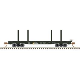 Atlas N 45' Logging Flatcar - Ready to Run - Master(R) -- British Columbia Railway #10157 (green)