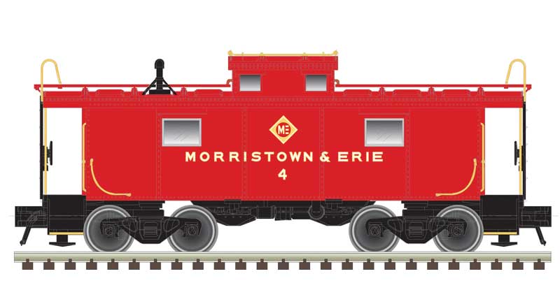 Atlas N NE-6 Caboose - Ready to Run - Master(R) -- Morristown and Erie #4 (red, white, yellow, red roof)