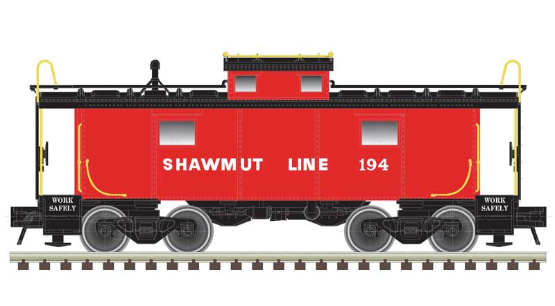 Atlas N NE-6 Caboose - Ready to Run - Master(R) -- Pittsburg and Shawmut #193 (red, white, black)
