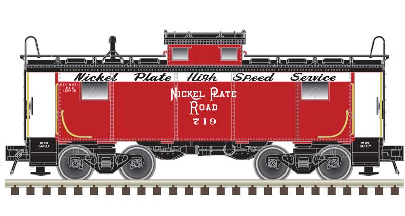 Atlas N NE-6 Caboose - Ready to Run - Master(R) -- Nickel Plate Road #719 (red, white, black)