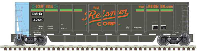 Atlas N Coalveyor Bathtub Gondola - Ready to Run - Master(R) -- Reisner Scrap Metals CMHX #42409 (black, orange, green)
