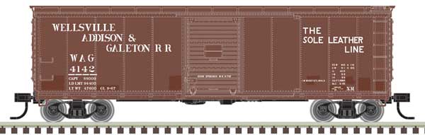 Atlas N USRA Steel Rebuilt 40' Boxcar - Ready to Run - Master(R) -- Wellsville, Addison & Galeton RR #4134 (Boxcar Red, white)