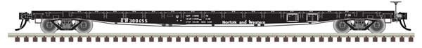 Atlas N GSI 60' Flatcar - Ready to Run -- Norfolk and Western #300547 (black, white)