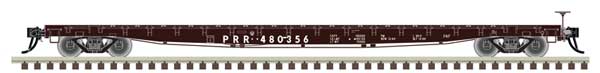 Atlas N GSI 60' Flatcar - Ready to Run -- Pennsylvania Railroad #480356 (Tuscan Red)