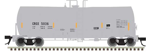 Atlas N Trinity 17,600-Gallon Corn Syrup Tank Car - Ready to Run -- Cargill #5091 (UTCI Repaint, light gray, black, yellow, Conspicuity Stripes)
