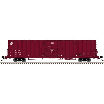 Atlas N Class BX-177 Plug-Door Boxcar - Ready to Run - Master(R) -- Santa Fe #621715 (1995 Repaint Boxcar Red, White, 24" Circle Cross Logo)
